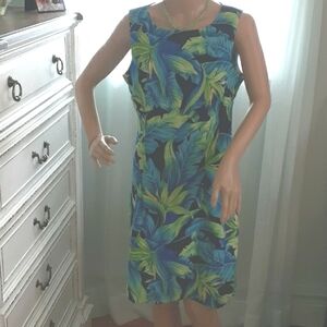 Hawaiian tropical bright multicolor dress by Dress Barn size 10
